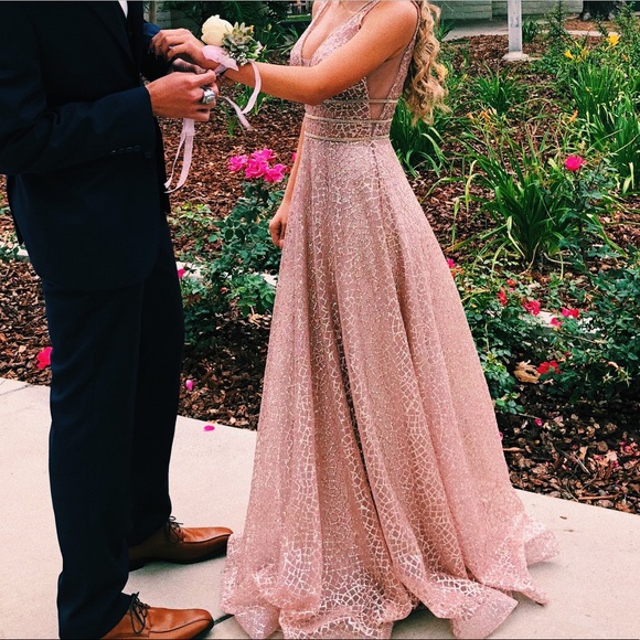 champagne rose dress